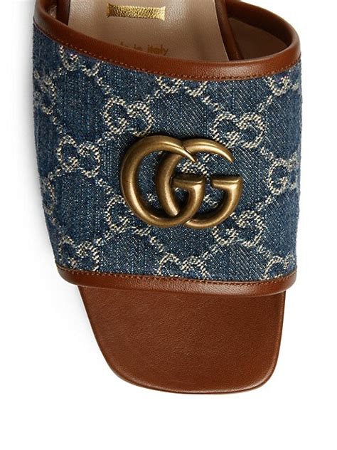 gucci mini double g sandals|Gucci jolie denim flats sandals.